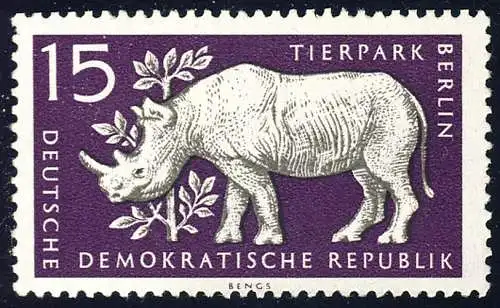 553 Tierpark 15 Pf Spitzmaulnashorn, postfrisch **