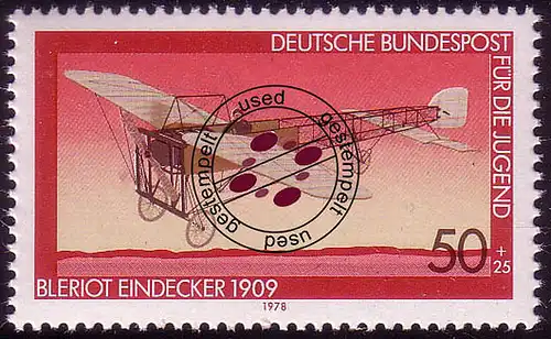 966 Jugend Luftfahrt 50+25 Pf O gestempelt