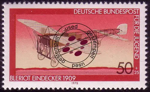 966 Jugend Luftfahrt 50+25 Pf O gestempelt