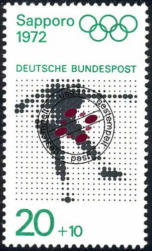 685 Olympische Spiele 20+10 Pf Eiskunstlauf aus Block O