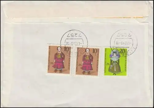 571-574 Wofa Poupées, neuf marques sur la lettre NN-Valeur DITZINGEN 4.12.1969