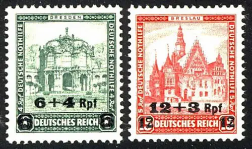 463-464 Nothilfe Aufdruck 1932 - Satz, postfrisch **