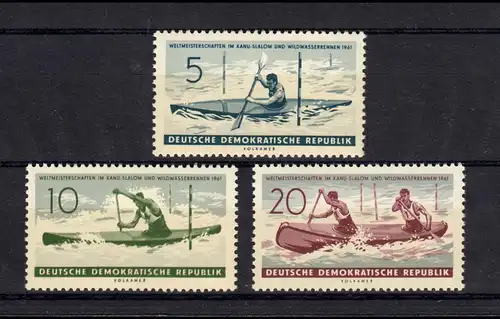 838-840 Kanuslalom-WM 1961 - Satz **, Sperrwert 838 geprüft Schönherr BPP