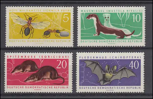 869-872 Animaux protégés 1962 - phrase **, valeur limite 868 testée Schönherr BPP