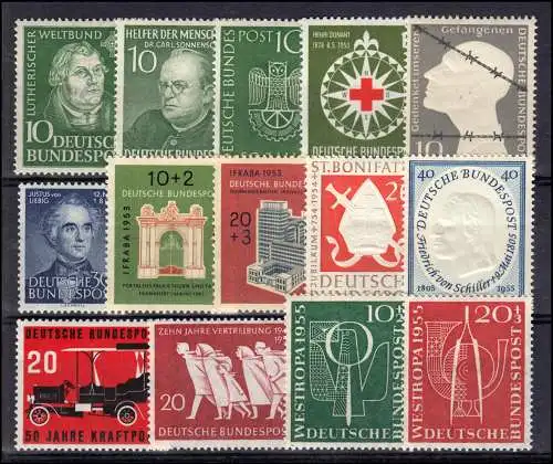 Lot Bund, 14 marques comme illustré - tous propres frais de poste ** à partir du n° 149