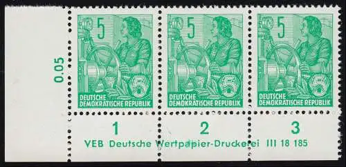 577B Fünfjahrplan 5 Pfennig - Druckvermerk DV (3), ungefaltet, **