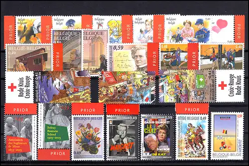 3195-3277 Belgien-Jahrgang 2003 komplett, postfrisch **