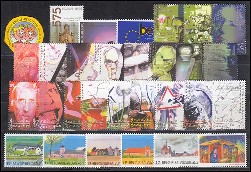 3019-3099 Belgien-Jahrgang 2001 - alle Hauptnummern komplett postfrisch **