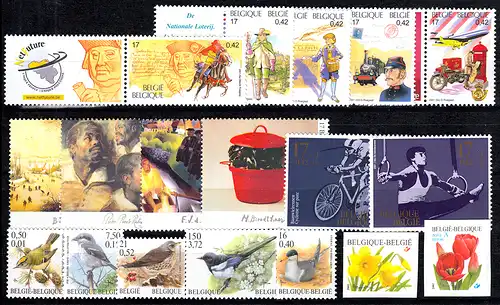 3019-3099 Belgien-Jahrgang 2001 - alle Hauptnummern komplett postfrisch **