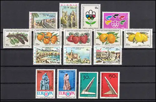 25-40 Zypern (türkisch) Jahrgang 1976 komplett, postfrisch