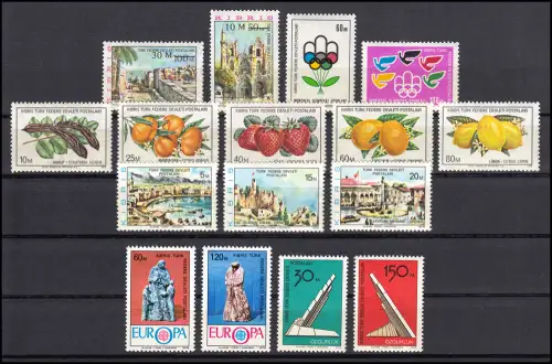 25-40 Zypern (türkisch) Jahrgang 1976 komplett, postfrisch