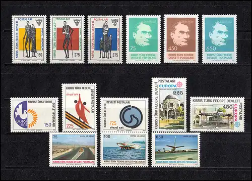 52-65 Chypre (turque) millésime 1978 complet, frais de port