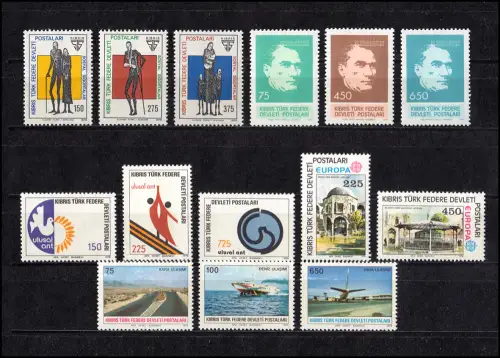 52-65 Chypre (turque) millésime 1978 complet, frais de port