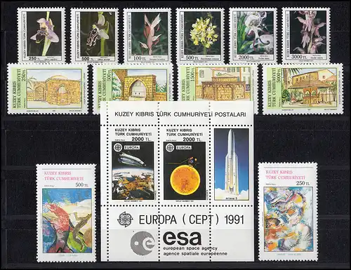 298-325 Zypern (türkisch) Jahrgang 1991 komplett, postfrisch