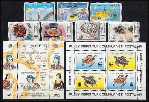 326-350 Zypern (türkisch) Jahrgang 1992 komplett, postfrisch