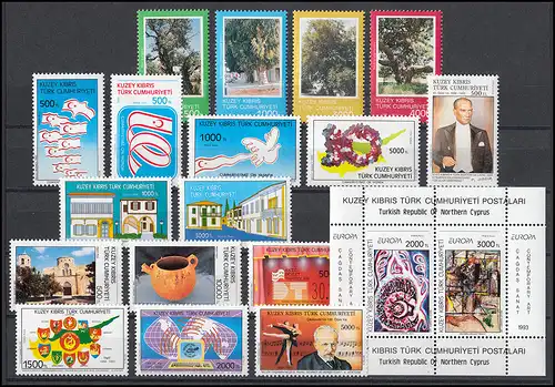351-369 Chypre (turque) millésime 1993 complet, frais de port