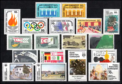 142-159 Zypern (türkisch) Jahrgang 1984 komplett, postfrisch