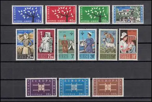 215-227 Chypre (grec) millésime 1963 complet, frais de port