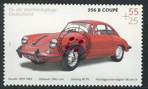 2364 Wohlfahrt Oldtimer 55+25 C Porsche 356, gestempelt O