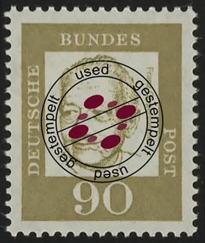 360 Bedeutende Deutsche 90 Pf Oppenheimer, gestempelt O