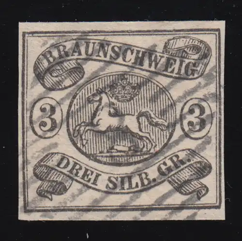 Braunschweig 8a Wappen 3 Sgr., Nummernstempel 8, signiert Richter / Stolow