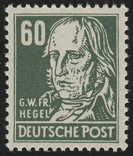 338za XI Georg Hegel 60 Pf Wz.2 XI ** geprüft