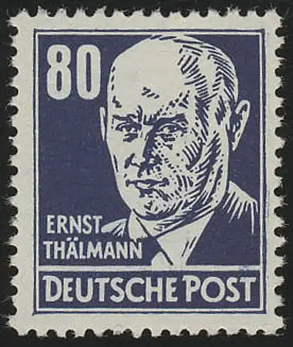 339va XII Ernst Thälmann 80 Pf blau Wz.2 XII **
