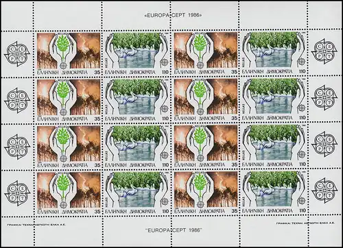 1630-1631 Europe / CEPT Environnement et protection de la nature 1986 - Bogen de compression **