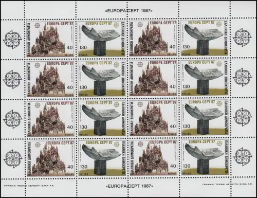 1651-1652 Europa / CEPT Moderne Architektur 1987 - Zusammendruck-Bogen **