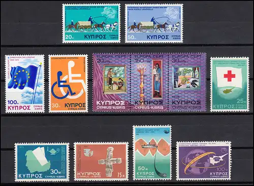 422-433 Chypre (grec) millésime 1975 complet, frais de port