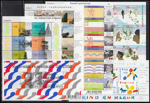 1960-2069 Niederlande-Jahrgang 2002 komplett, postfrisch ** / MNH