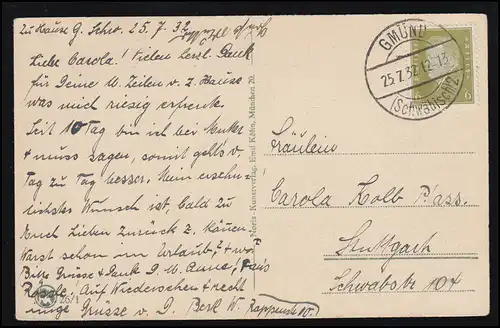 Tiere-AK Mittagsrast: Schäfer mit Herde im Schatten einer Eiche, GMÜND 25.7.1932
