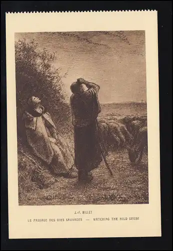 Animaux-AK François Millet: bergers en train de prévoler la génisse sauvage