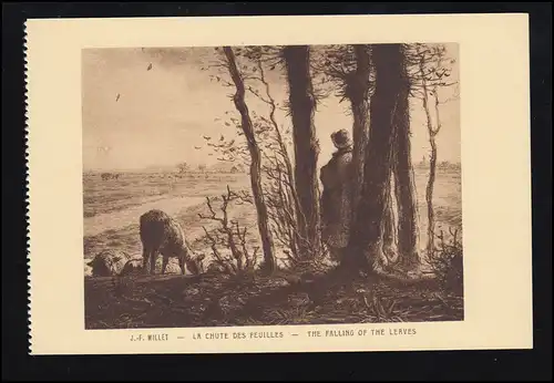 Tiere-AK Millet: Der Schäfer am Waldrand - Das Fallen der Blätter, ungebraucht