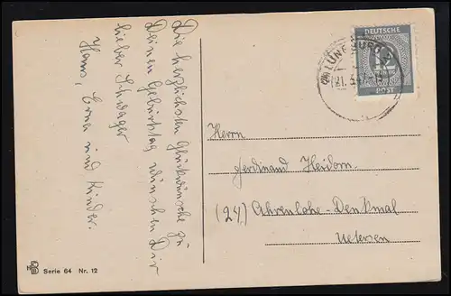 Animaux-AK Lüneburger Heide: Retour des bijoux, LÜNEBURG 21.3.1947