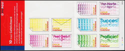 Markenheftchen PB 76 Grußmarken 2002 mit 1982-1991 selbstklebend, **