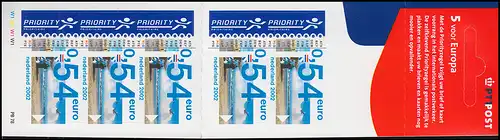 Markenheftchen PB 78 Euro-Einführung 2002 mit 5x 1978 selbstklebend, ** postfr.