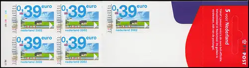 Carnet de marque PB 77 Introduction de l'euro 2002 avec 5x 1977 autocollant, **