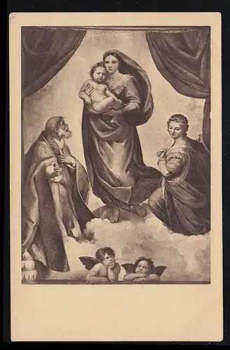 AK Raffael: Madonna Sixtine dans la galerie de tableaux Dresde, non utilisée