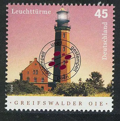 2409 Leuchtturm Greifswalder Oie NASSKLEBEND, gestempelt O