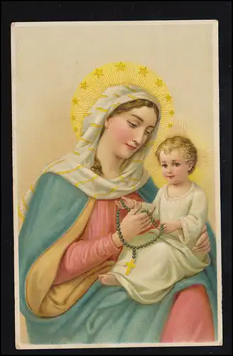 AK Maria avec l'enfant du Christ et la chaîne de perles, HEIMERTINGEN 1.10.1916