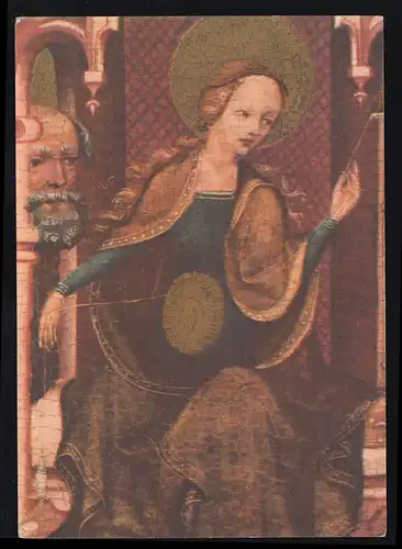 AK maître rhénan supérieur: Madonna avec la broche, SSt BADENWEILER 2.3.1942