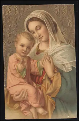 AK Madonna avec l'enfant Jésus sur ses bras, couru en 1916