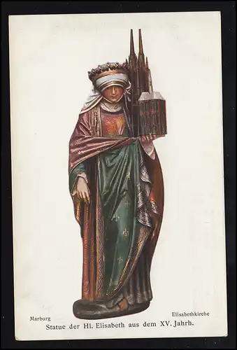 AK Statue der Heiligen Elisabeth aus dem 15. Jahrhundert, ungebraucht