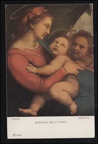 AK Raffael: Madonna della Tenda, Ackermann's Kunstverlag Munich, inutilisé