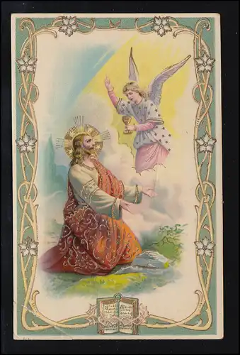 AK à genoux Christ et l'ange avec la coupe, 1911