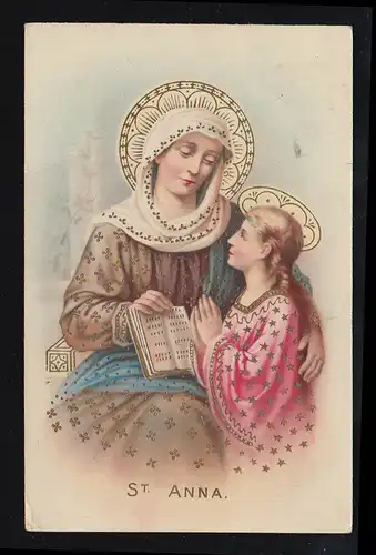 AK Heilige Anna und betendes Mädchen, MÜNCHEN 24.7.1912