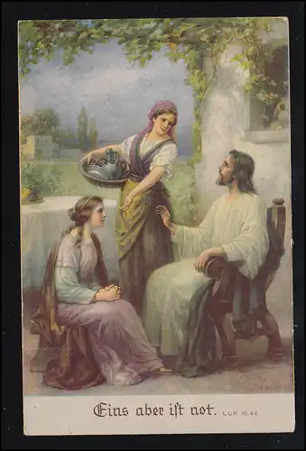 AK Christ: Mais une chose est nécessaire. LUCAS 10,42. MARIENHAFE 20.4.1934