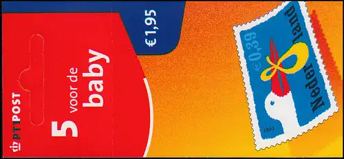 Markenheftchen PB 73 Geburt 2002 mit 5x 1974 selbstklebend, ** postfrisch