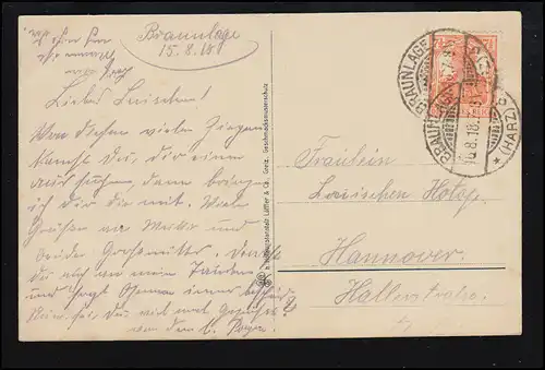 Tiere-AK Idylle aus dem Harz: Ziegenherde und Hirte, BRAUNLAGE 16.8.1918